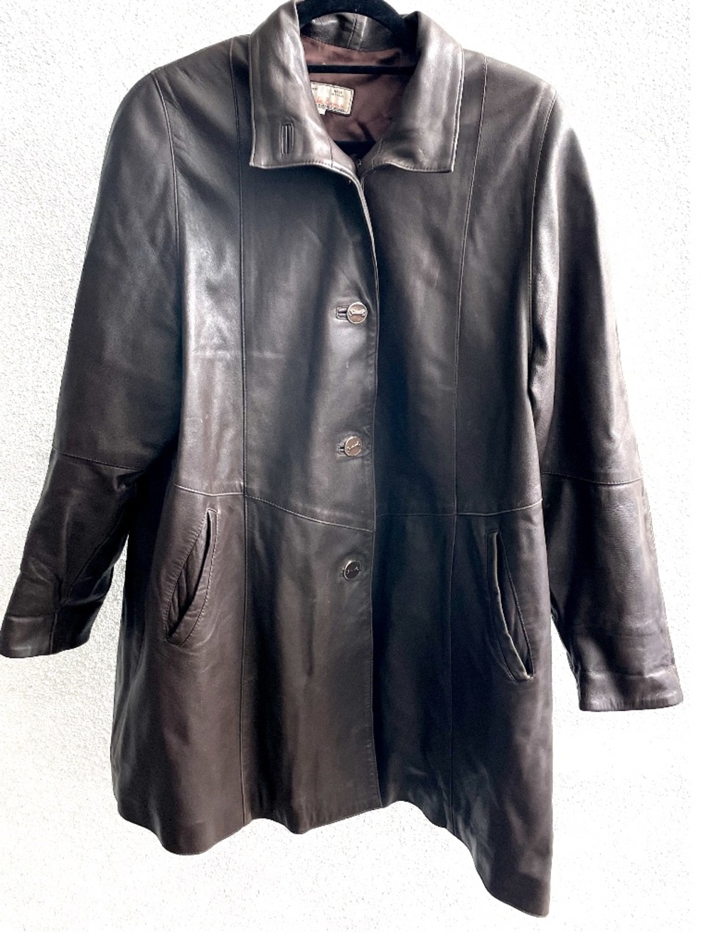 DAVIDE CERASI LEATHER JACKET SIZE 42 ( USED ) HANDMADE IN ITALY